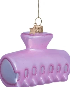 Ornament glass soft pink opal hair clip H6. 5cm