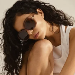 PARKER oversized retro sunglasses light brown