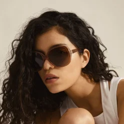 PARKER oversized retro sunglasses light brown