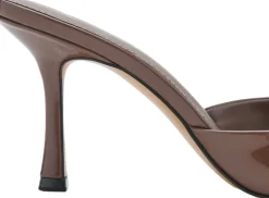 Patent leather effect heeled sandal