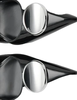 Patent leather high-heeled shoes wi