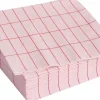 Pattern Napkins-Set of 20 Cocktail-Light pink and red grid