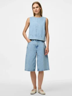 PCNOEL MW DENIM JORTS D2D PP