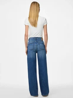 PCSILKE MW WIDE JEANS MB NOOS
