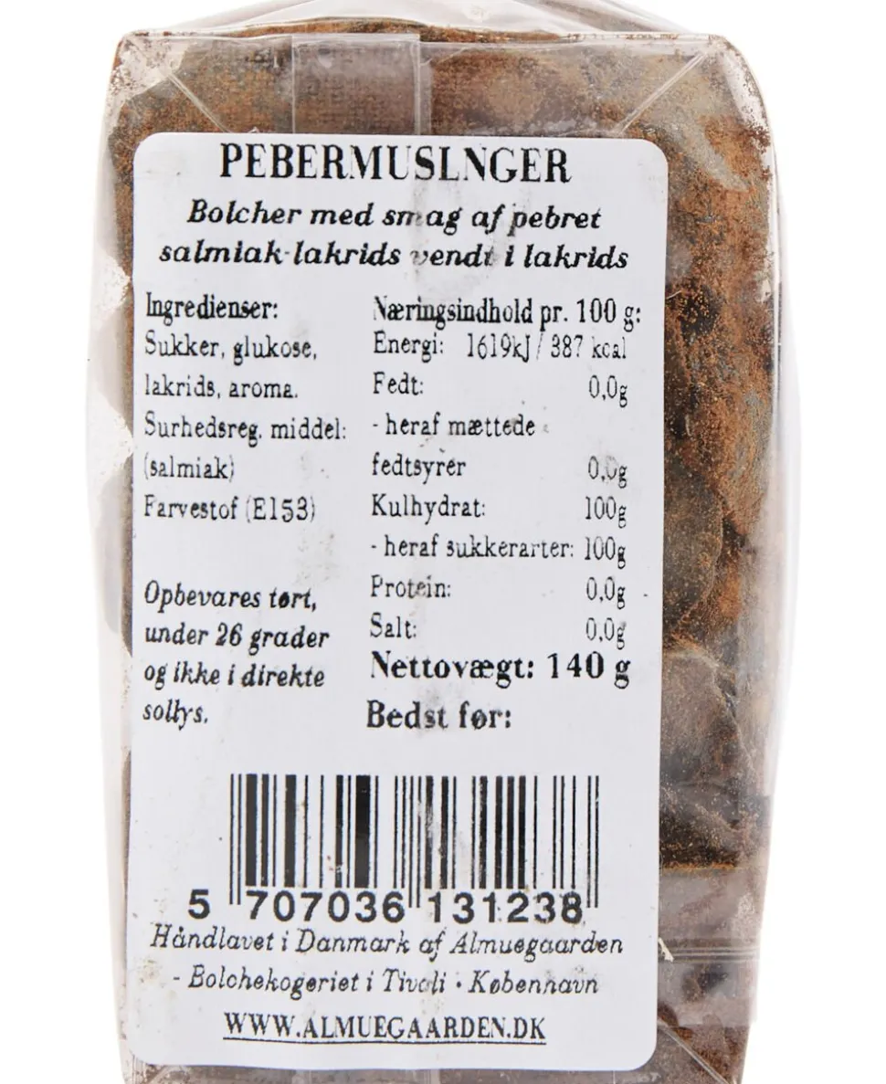 Pebermuslinger bolcher med smag af peber & salmiak