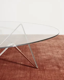 Pedrera Coffee Table Base: Chrome, Top: Transparent Glass