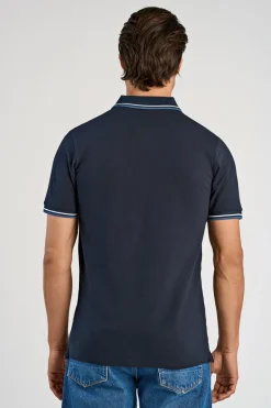 Polo shirt w. contrast piping