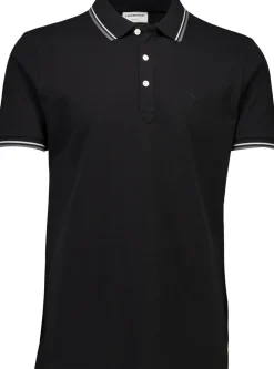 Polo shirt w. contrast piping