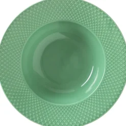 Rhombe Dyb tallerken Ø24,5 cm grøn porcelæn
