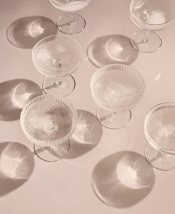 Ripple Champagne Saucers - Set of 2 - Clear