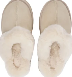 ROBSON - SILK COW SUEDE MULES WITH SHEARLING