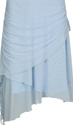 Saffron Asymmetric Mesh Skirt