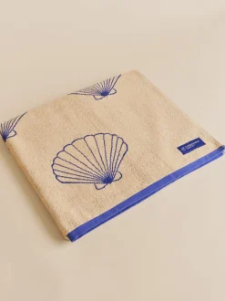 Shell Beach Towel - Sand/Cartel Blue