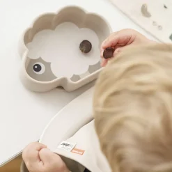 Silikone Stick & Stay skål Sheepy Sand