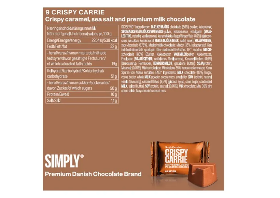 Simply® CRISPY CARRIE chokoladeæske (90g)
