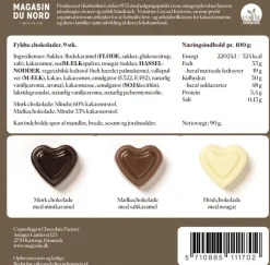 Æske, 9 stk. Hjerte chokolade, 90g