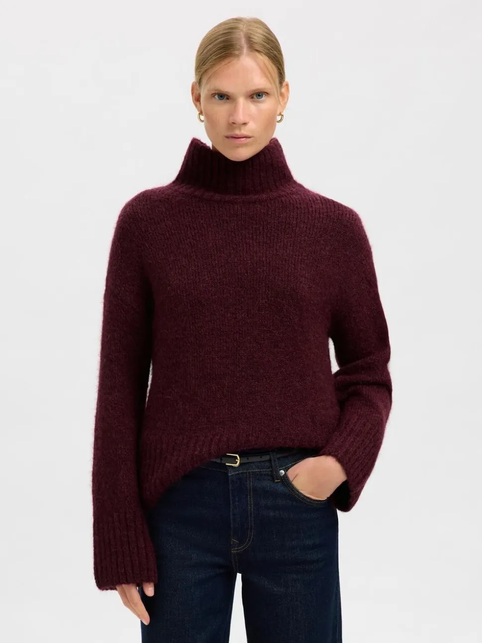 SLFGABRIELLA LS KNIT HIGH NECK NOOS