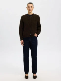 SLFRENA LS KNIT CARDIGAN CAMP