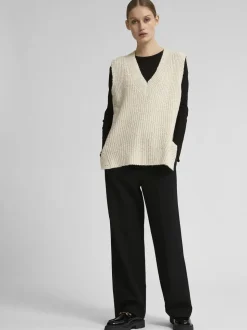 SLFRITA MW WIDE PANT BLACK N NOOS