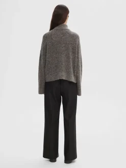 SLFSIA RAS LS ALPACA BLEND KNIT ZIPPER CARDIGAN