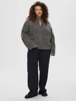 SLFSIA RAS LS ALPACA BLEND KNIT ZIPPER CARDIGAN