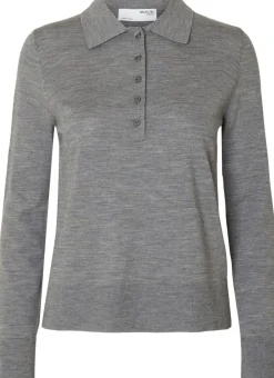 SLFTHEA LS KNIT MERINO COLLAR NECK