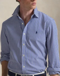 Slim Fit Striped Stretch Poplin Shirt