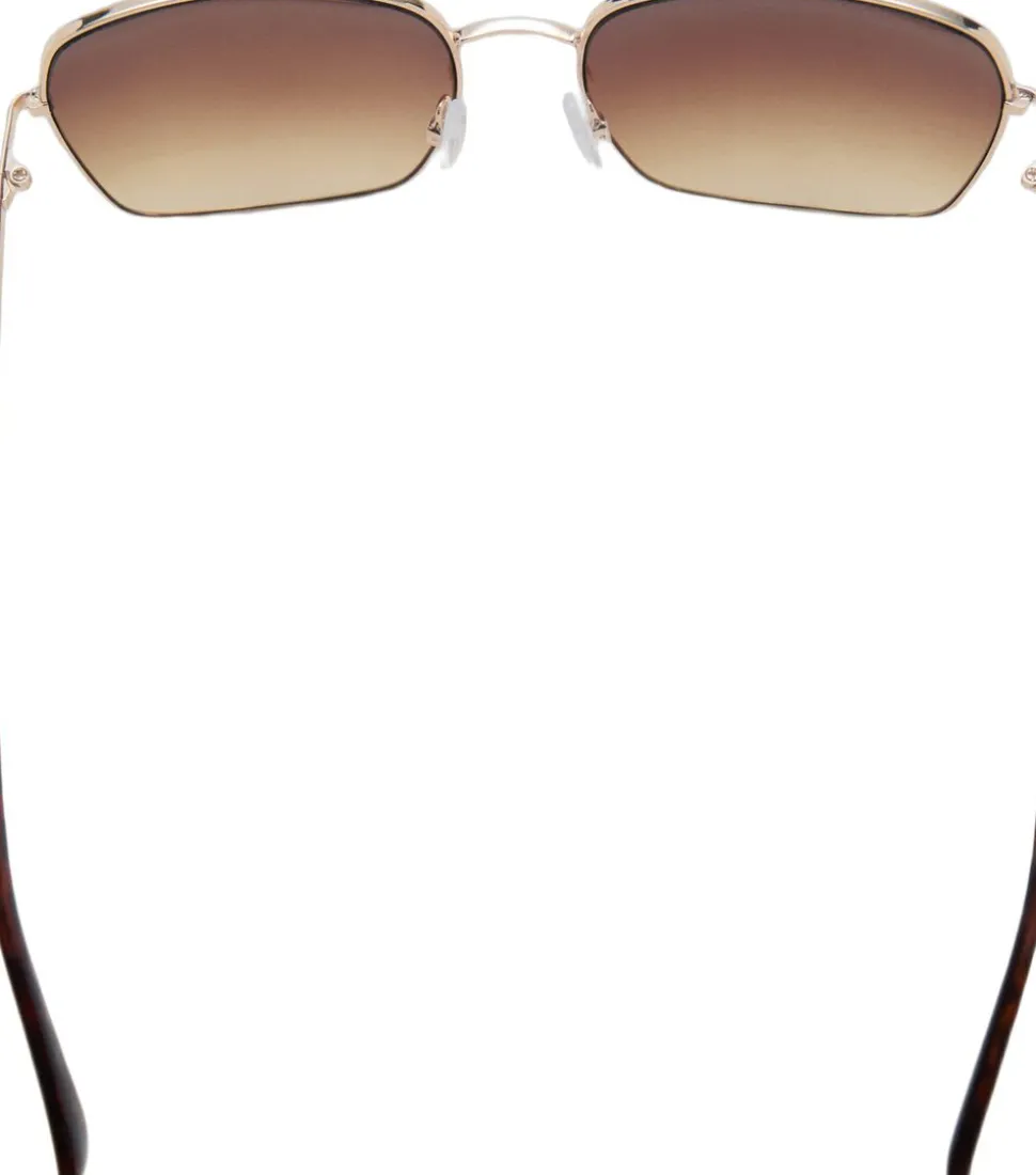 Square metallic frame sunglasses