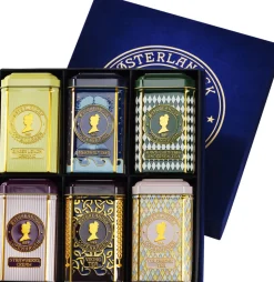 Østerlandsk Gaveæske, 6 stk Tebrevsdåser - Blue