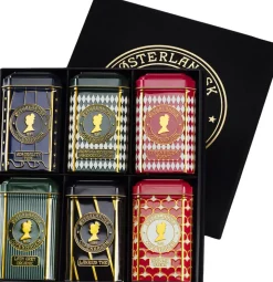 Østerlandsk Gaveæske, 6 stk Tebrevsdåser - Black