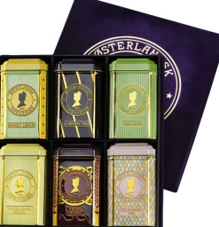 Østerlandsk Gaveæske, 6 stk Tebrevsdåser - Purple