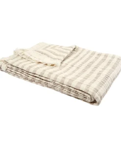 Stripe throw beige