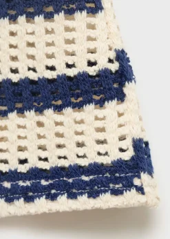 Striped crochet shorts