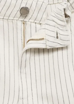 Striped denim shorts