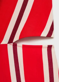 Striped jumpsuit with cut-out