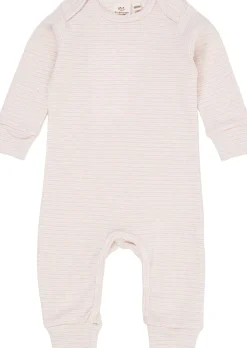 STRIPED LONG SLEEVED ROMPER W. LAPNECK