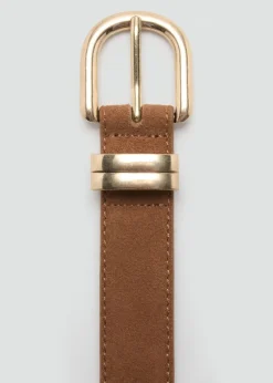 Suede leather belt