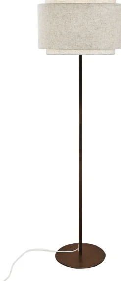 TAKAI FLOOR E27 BRUNISH BRASS BEIGE SHADE