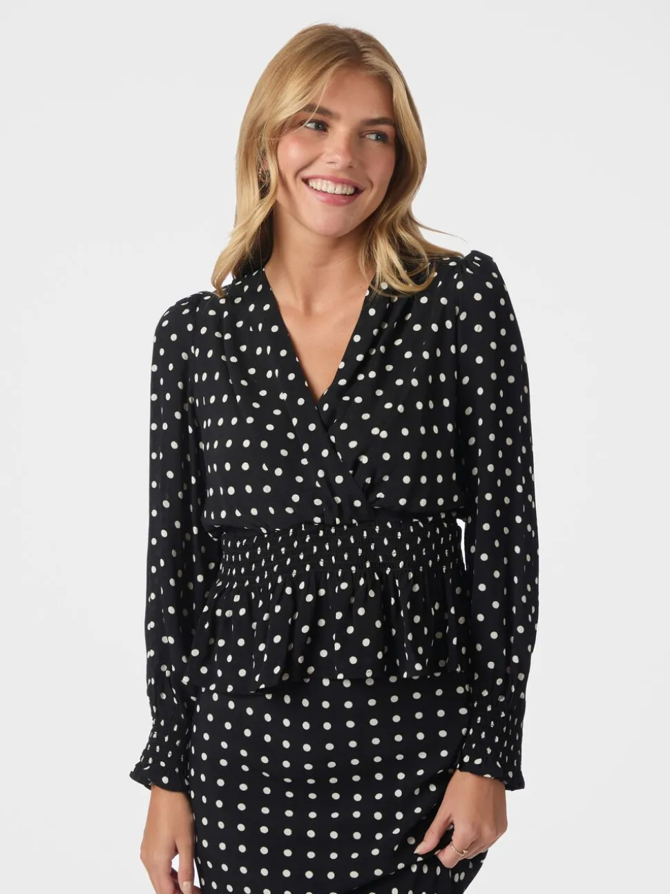 Tamona Crepe Dot Blouse
