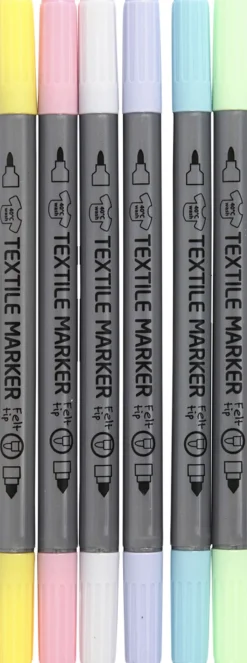 Tekstiltusch, streg 2,3+3,6 mm.