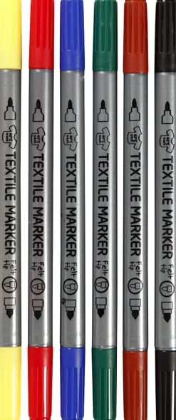 Tekstiltusch, streg 2,3+3,6 mm.