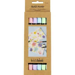 Tekstiltusch, streg 2,3+3,6 mm, 6 stk.