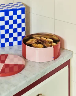 Tin Container-Round-Red and soft pi