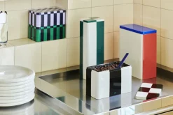 Tin Container-Slim-Green and off-wh