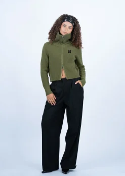 Two-Way Zip Wool Knit