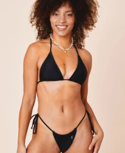 Uluwatu padded triangle bikini top - Nero