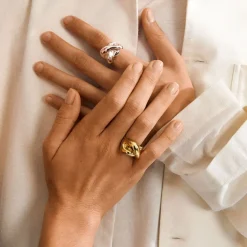 UNFOLD ring silver-plated