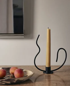 Valse Candle Holder - Low - Black