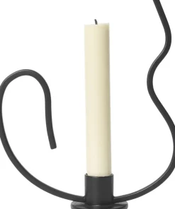 Valse Candle Holder - Low - Black