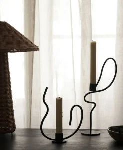 Valse Candle Holder - Low - Black